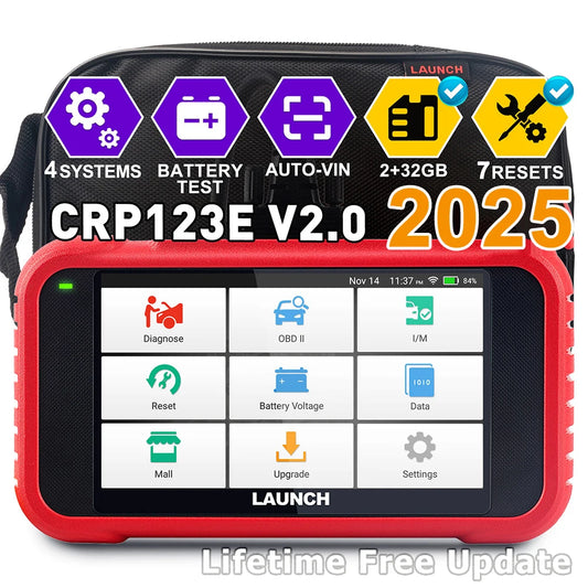 LAUNCH X431 CRP123E V2.0 / CRP129E V2.0 OBD2 Diagnostic Scanner – ABS SRS Engine Transmission Tool with Lifetime Free Updates
