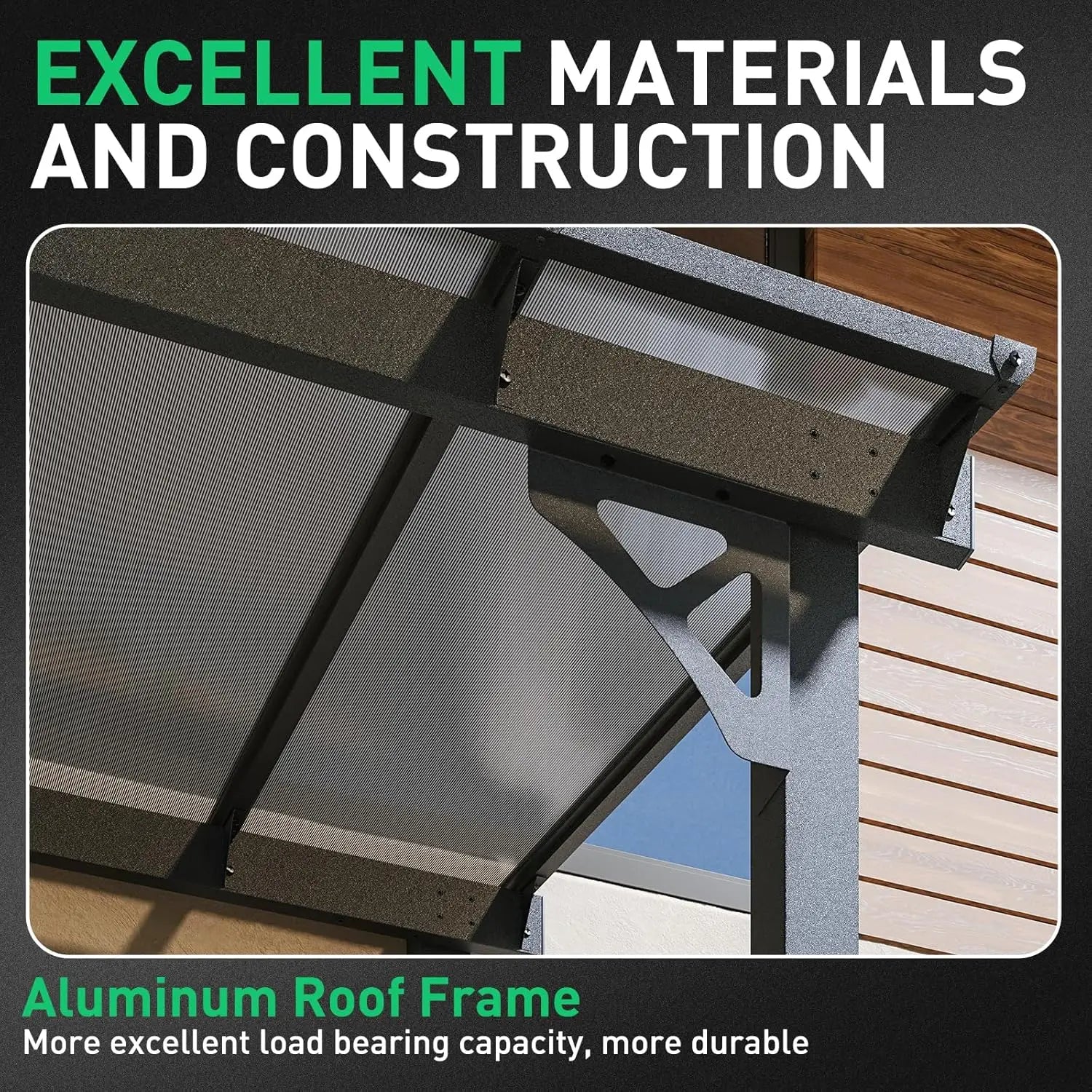 8' x 5' Gazebo for Patio, Gazebo Pergola with Sloped Roof, Grill Gazebo Large Wall-Mounted Heavy Duty Awnings, Deck, Patio