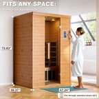 Polar Aurora 2 Person Indoor Sauna Spectrum Infrared Sauna Easy to Install w/ BT and WiFi Control 5 Heater Panels, Home and Gym