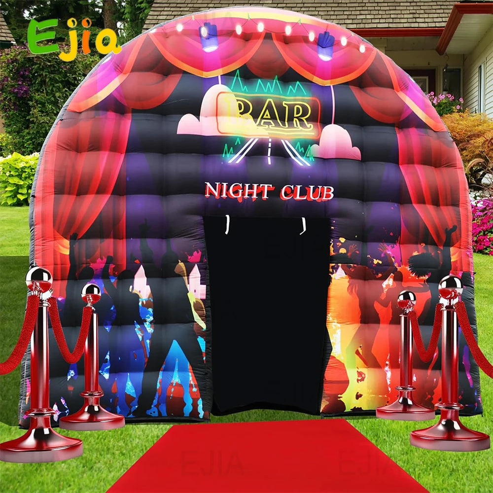 Commercial Grade 15ft Disco House Inflatable Night Club Bar Square Gazebo Event Room  Inflatable Party Tent for Backyard Party