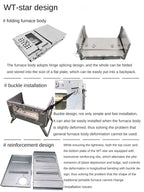 Alloy Folding Firewood Stove Hiking Camping Heating Stove (Titanium )