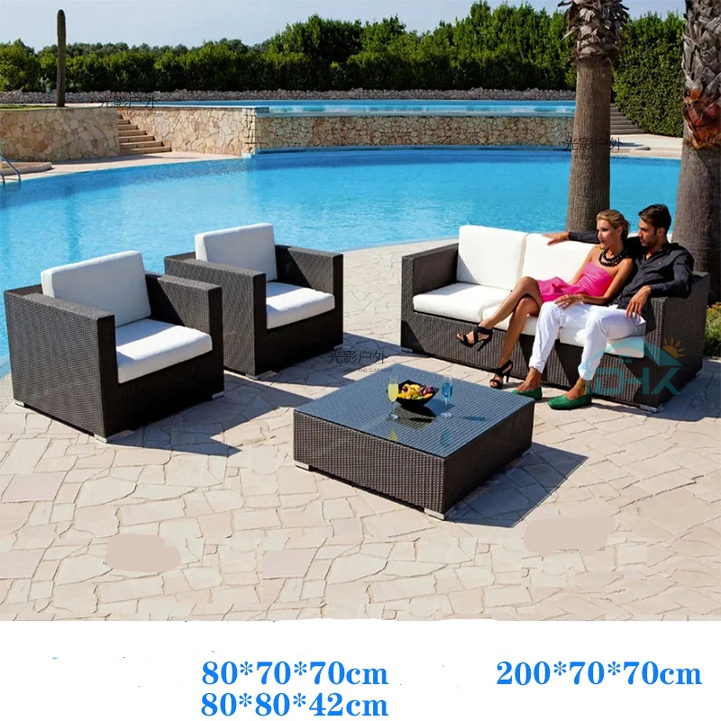 Outdoor Rattan Garden Furniture Sets Sofa Modern Luxury Metal Garden Furniture Sets Storage Table Conjunto Trendy Furniture