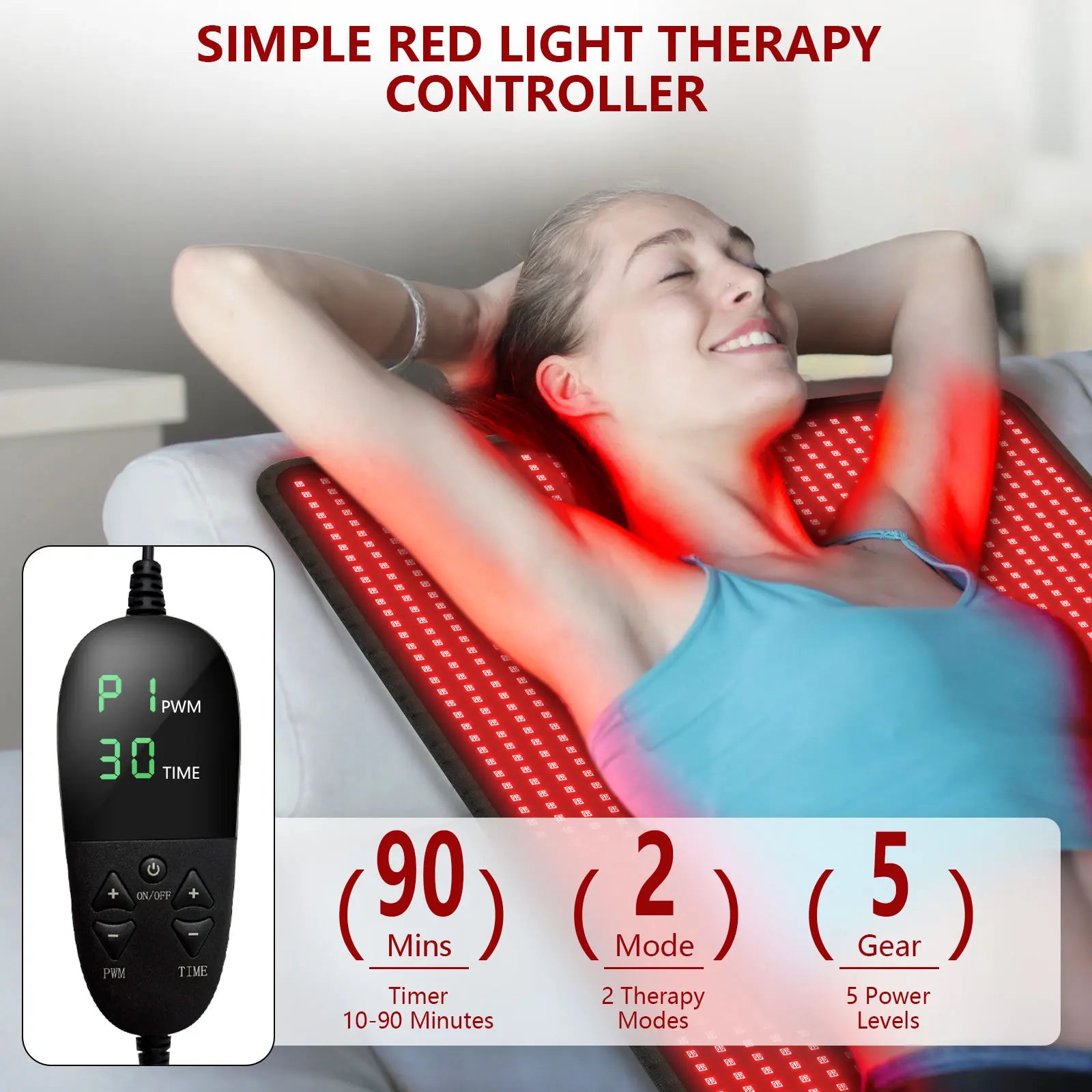 360 LEDs Red Light Belt 660nm&850nm Infrared Light Therapy Pad for Body Fatigue Deep Therapy for Back Knee Hands Feet Relief