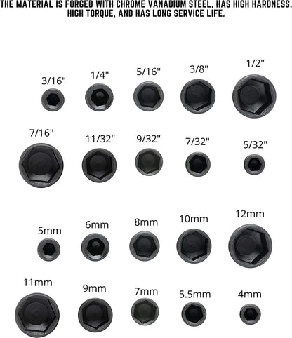 9pcs 5mm–13mm Hex Nut Driver Bit Set – Socket Sleeve Wrenches for Screwdrivers & Power Tools
