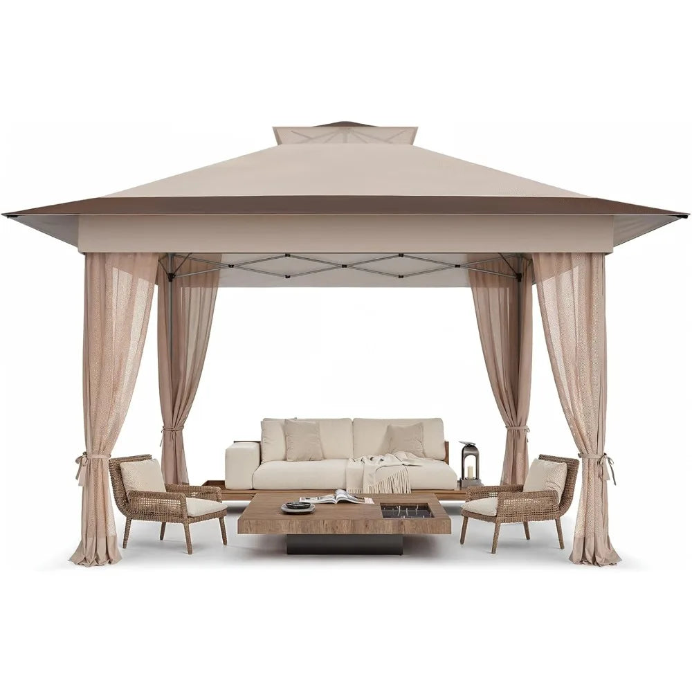 13x13 Pop Up Gazebo - Outdoor Canopy Tent with Mosquito Netting,Gazebos on Clearance,Gazebo for Backyard & Patio Furniture