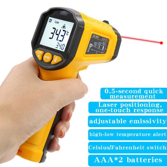 TS380 HYTAIS Infrared Non-Contact Thermometer – High-Precision Industrial Handheld Temperature Gauge (Up to 120°C+)