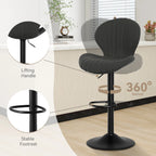 4 Pcs Rotary Bar Stools, 360° Adjustable Counter Height Stool, PU Leather Upholstered With Backrest And Handrails，Bar Furniture