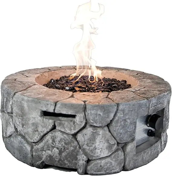 Edinburgh Propane Fire Pit Table with 40,000 BTU, Bluegrass Living HF09501AA, Suitable for Patio and Deck, MGO Construction, Cry