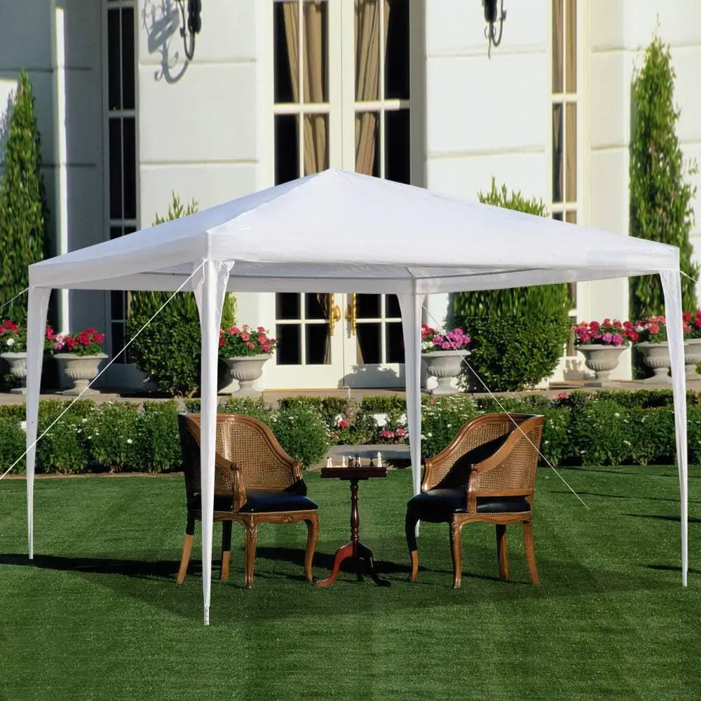 10x10 Ft White Outdoor Gazebo Canopy | Waterproof Heavy Duty, 3 Removable Sidewalls with Windows | Easy Setup, Ventilated Design