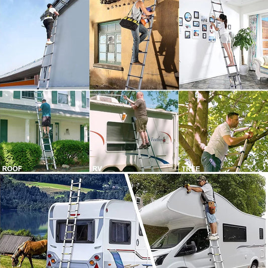 Telescopic Ladder Stainless Steel,load 150kg, Convenient Extendable ,For Pulling Walls, Changing Light Bulbs,Repairing Roofs,RV