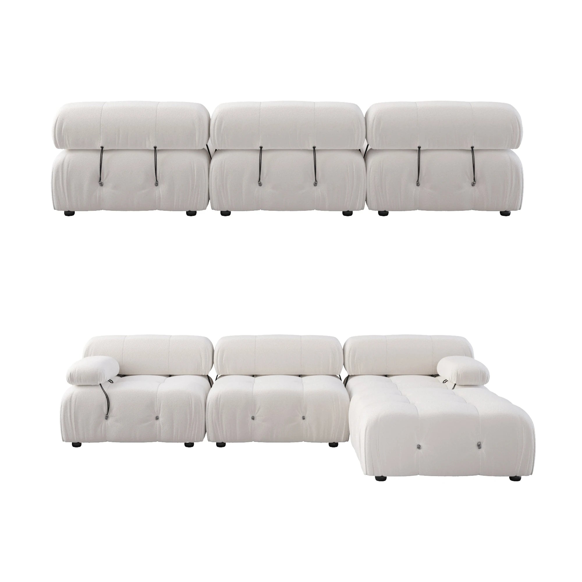 Sofa Living Room Sofas L-Shaped Velvet Couch with Reversible Ottoman Convertible Modern Design Couch Sofa