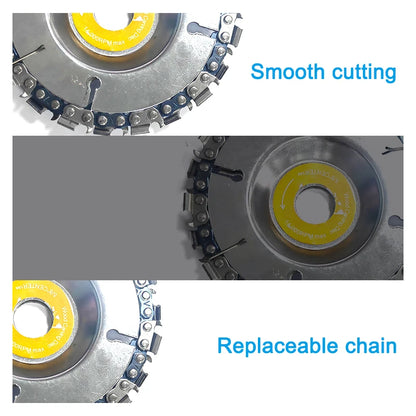 4-Inch 22-Tooth Chain Disc for Angle Grinder – Wood Carving, Slotting & Cutting Saw Blade Tool (16mm Bore)