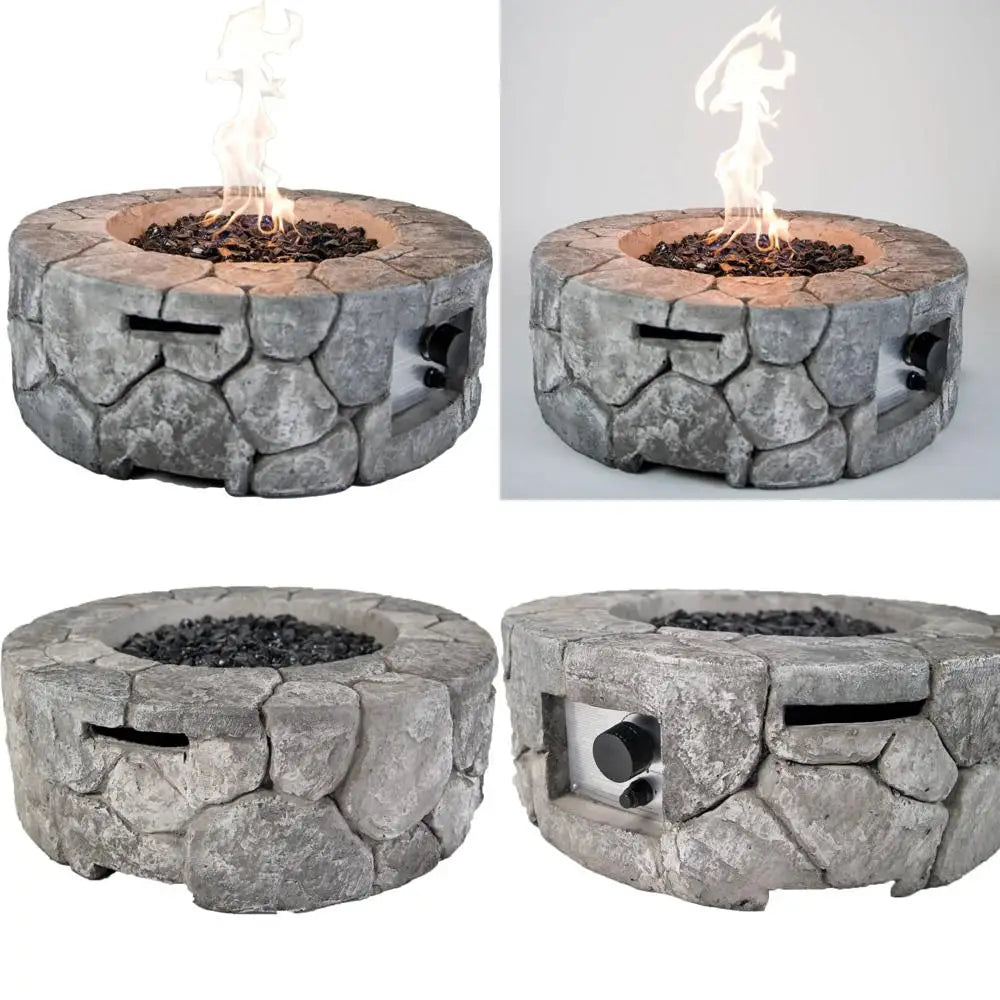 Edinburgh Propane Fire Pit Table with 40,000 BTU, Bluegrass Living HF09501AA, Suitable for Patio and Deck, MGO Construction, Cry