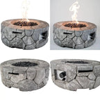 Edinburgh Propane Fire Pit Table with 40,000 BTU, Bluegrass Living HF09501AA, Suitable for Patio and Deck, MGO Construction, Cry