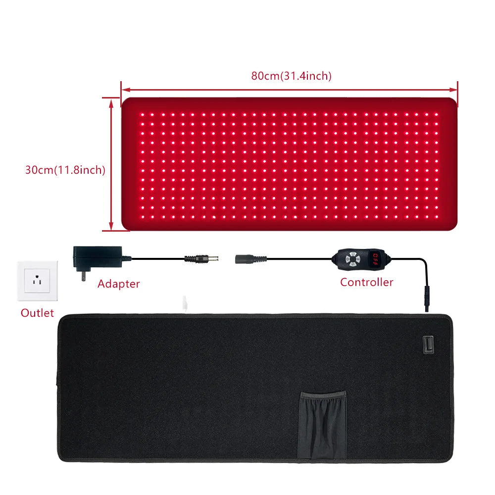 Large Red Light Therapy Pad, Dual Chip 660&850 nm Red&Infrared Light Therapy for Body Back Waist Shoulder Knee Joint Pain Relief