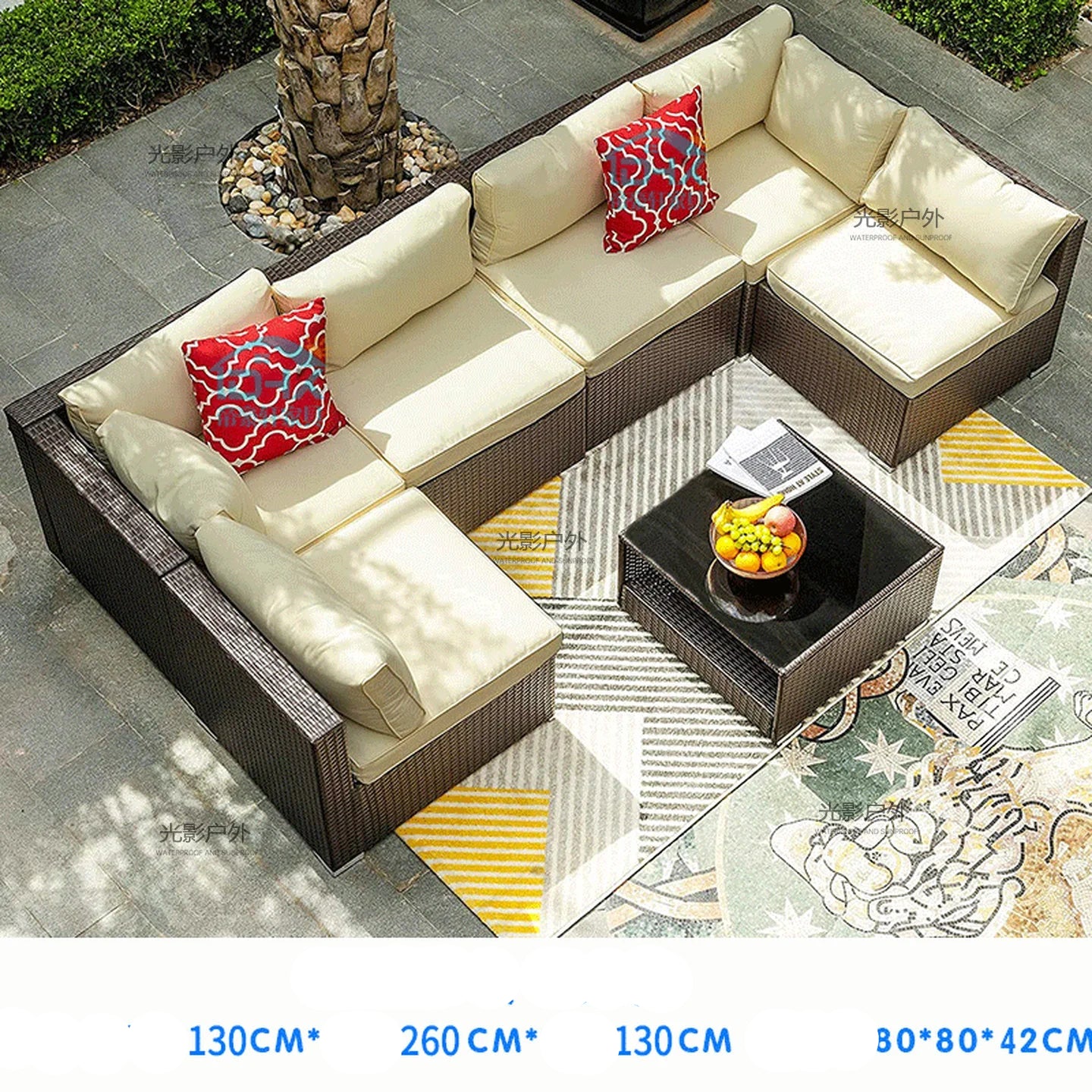 Outdoor Rattan Garden Furniture Sets Sofa Modern Luxury Metal Garden Furniture Sets Storage Table Conjunto Trendy Furniture