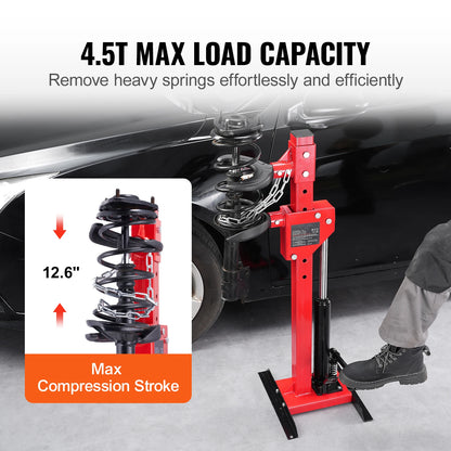 4.5 Ton Hydraulic Strut Spring Compressor – 9920LBS Auto Coil Spring Compressor Tool with Safety Chain & Jack for Cars, SUVs, Pickups
