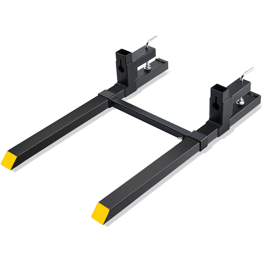 43"/60" Clamp-On Pallet Forks – 2000/4000 lbs Tractor Bucket Attachments for Skid Steer & Loader