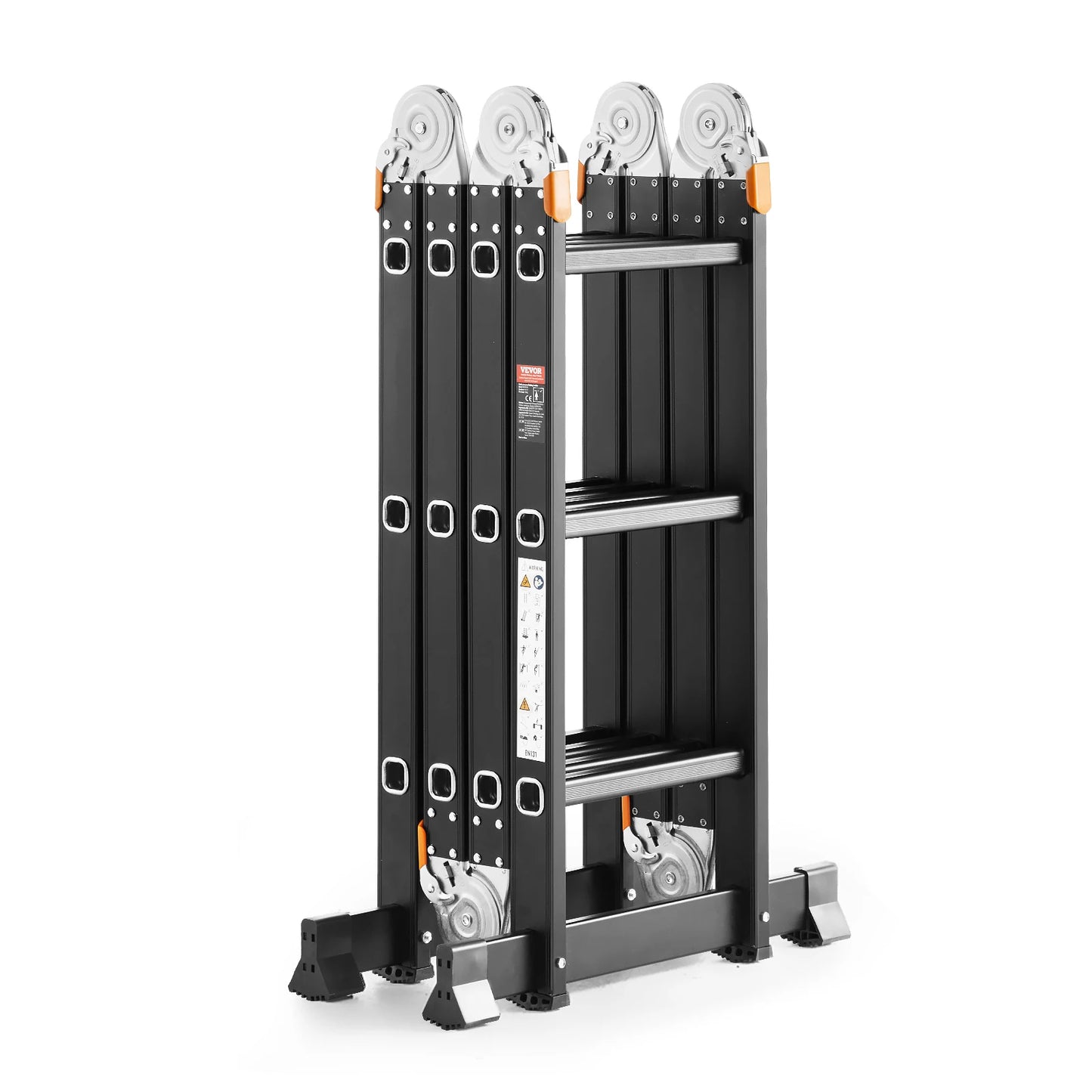 12ft Multi-Purpose Folding Ladder 7-in-1 | Adjustable Aluminum Telescoping A-Frame Step Ladder for Indoor & Outdoor Use