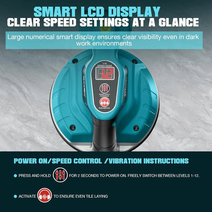 Machine Cordless Tile Vibration Leveling Seesii KP-160B – 12-Speed Adjustable with 160mm Suction & Dual Batteries (120LB Max Suction)