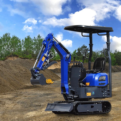Mini Excavator 1 Ton – EPA Certified Small Digger, 13.5HP Farm & Home Use Crawler Excavator for Trenching & Dredging