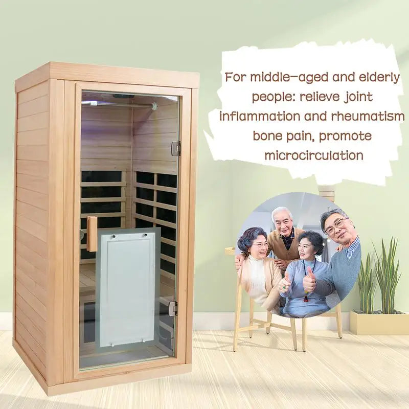One Person Sauna Room Front Wall W632S00002, Compact Home Sauna Panel, Indoor Relaxation Space, Ideal for Wellness and Stress