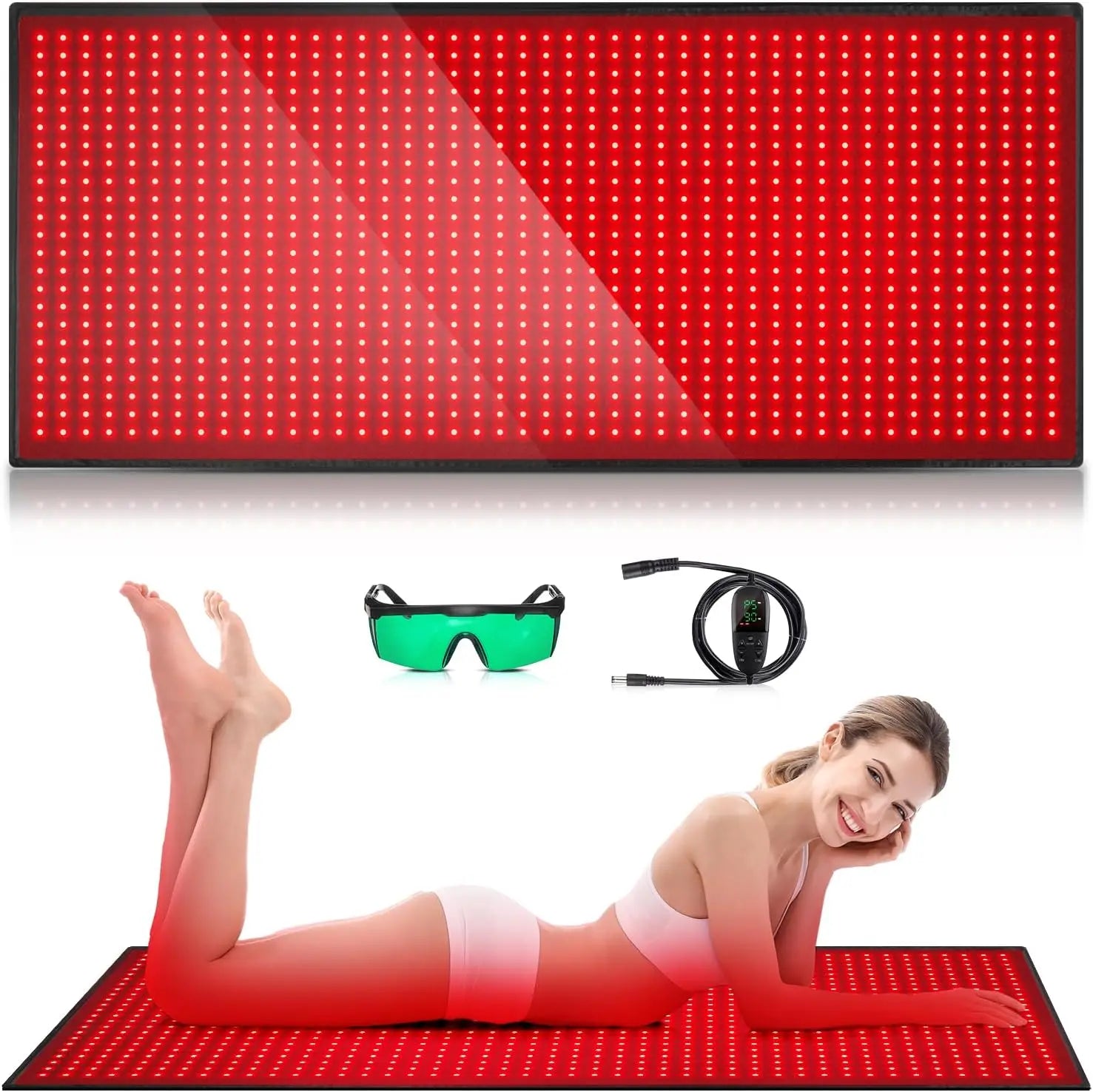 1280 LEDs Red Infrared Light Therapy Mat for Body,71"x 31" Red Light Therapy Blanket 660nm 850nm Full Body Pad for  Relief