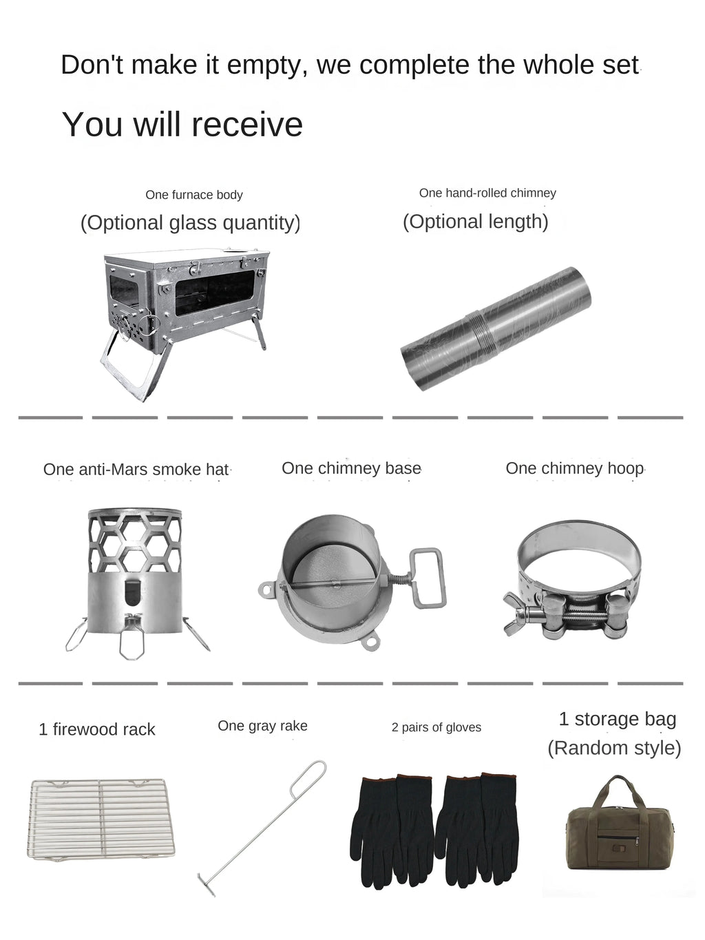 Alloy Folding Firewood Stove Hiking Camping Heating Stove (Titanium )