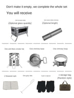 Alloy Folding Firewood Stove Hiking Camping Heating Stove (Titanium )