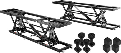 Car Lift - 7,000 LBS Capacity, 26.8" Max. Height Heavy-Duty Carbon Steel Truck Lift with 120V Power Unit, Portable