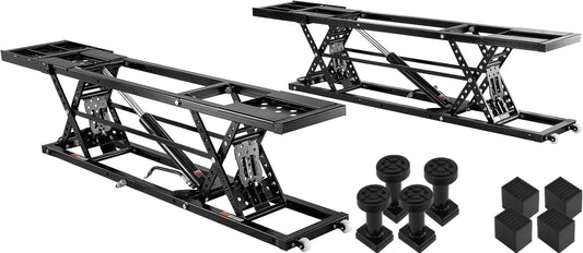 Car Lift - 7,000 LBS Capacity, 26.8" Max. Height Heavy-Duty Carbon Steel Truck Lift with 120V Power Unit, Portable