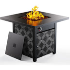 32 Inch Propane Fire Pit Table with 50,000 BTU, Outdoor Gas Fire Pit for Patio, CSA Certified, Removable Lid Included