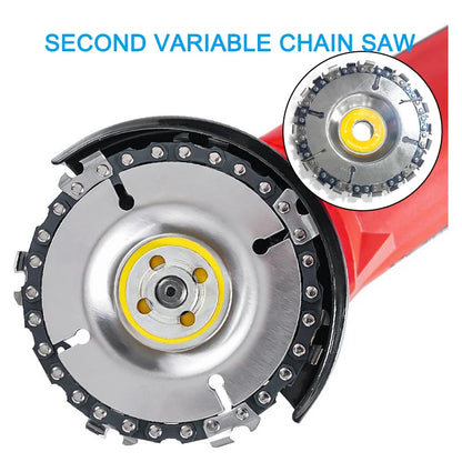 4-Inch 22-Tooth Chain Disc for Angle Grinder – Wood Carving, Slotting & Cutting Saw Blade Tool (16mm Bore)