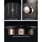 19 Inch Large Outdoor Propane Fire Pit with Grill, Folding Legs, Hose Hooks, Tank Holder, Cover, and Carry Bag