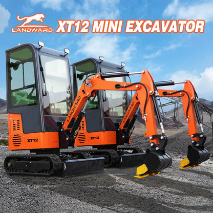 1.2 Ton Hydraulic Mini Excavator – 1200kg Crawler Digger, Koop192 Engine, Orchard & Farm Trencher, CE/EPA Certified