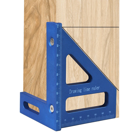 3D Multi-Angle Measuring Ruler – 45°/90° Plastic Square Layout Tool for Carpentry & DIY