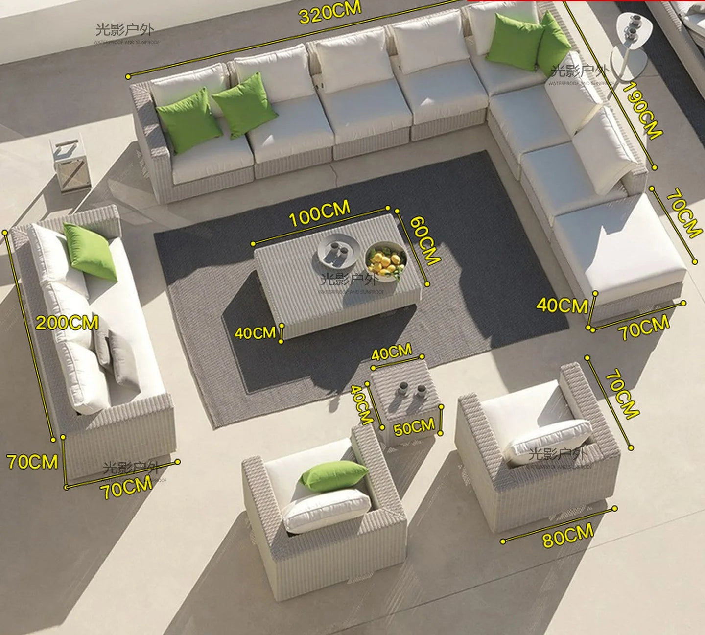 Outdoor Rattan Garden Furniture Sets Sofa Modern Luxury Metal Garden Furniture Sets Storage Table Conjunto Trendy Furniture