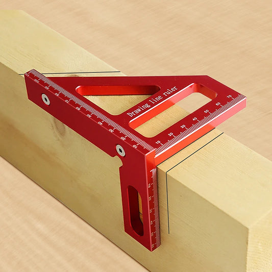 Woodworking Square Protractor – High Precision Aluminum Alloy Triangle Ruler for Carpenters & Engineers