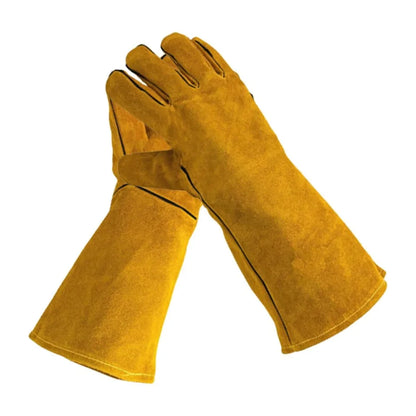 Cowhide Welding Gloves – Flame-Retardant, Heat-Resistant Safety Work Gloves for Metalwork, Soldering, Construction
