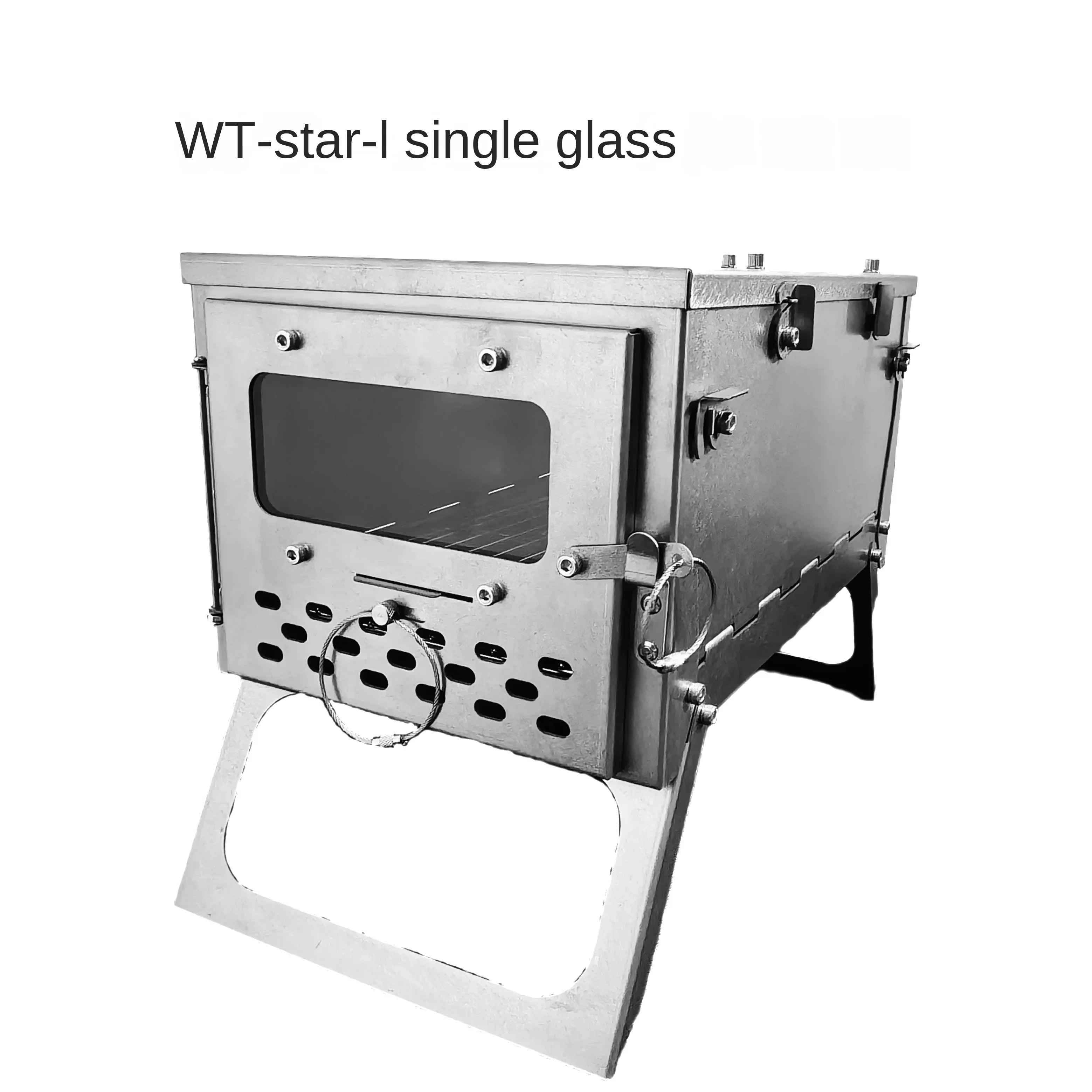 Alloy Folding Firewood Stove Hiking Camping Heating Stove (Titanium )