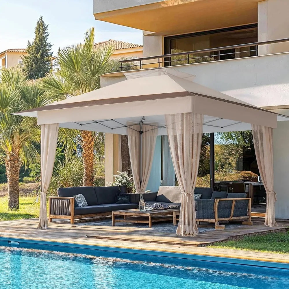 13x13 Pop Up Gazebo - Outdoor Canopy Tent with Mosquito Netting,Gazebos on Clearance,Gazebo for Backyard & Patio Furniture