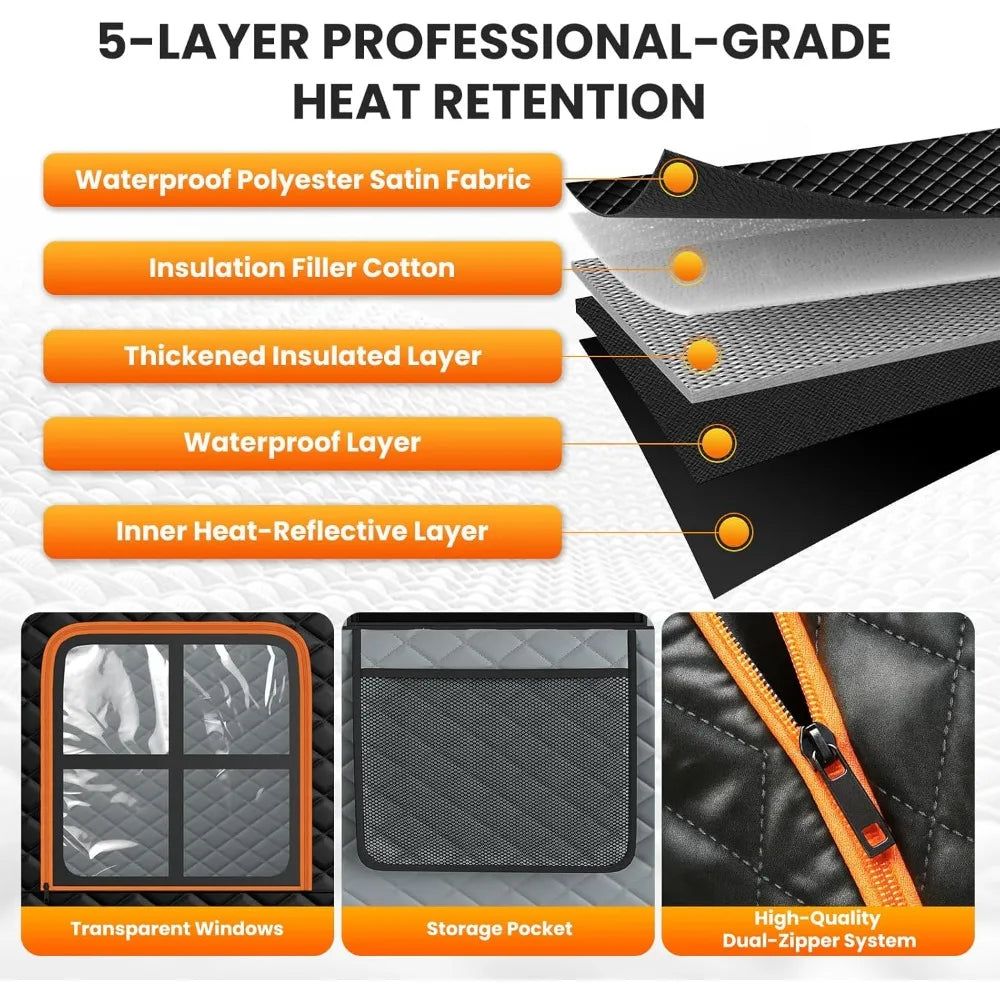 Sauna Box, 1 Person Large Portable Steam Sauna for Home with 3L/1200W Steamer and Folding Chair, 71" H X 35.5" L Heated