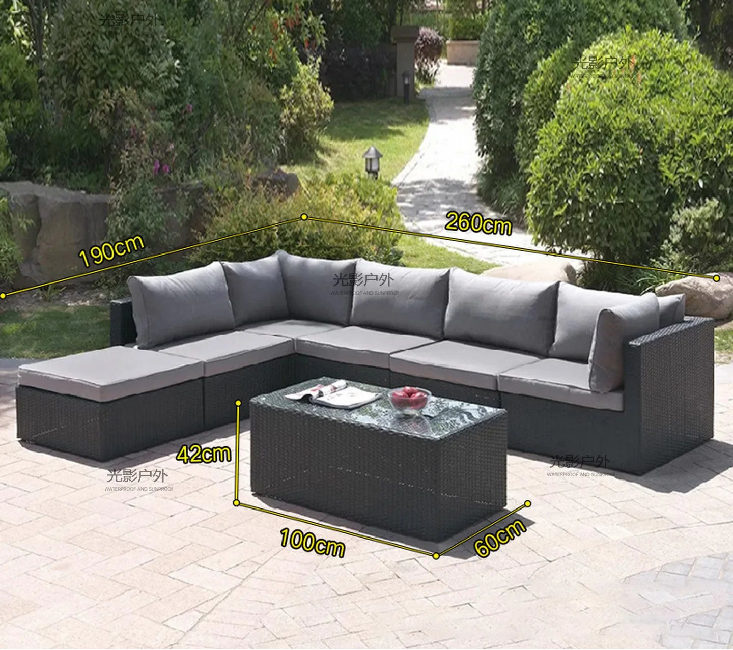 Outdoor Rattan Garden Furniture Sets Sofa Modern Luxury Metal Garden Furniture Sets Storage Table Conjunto Trendy Furniture