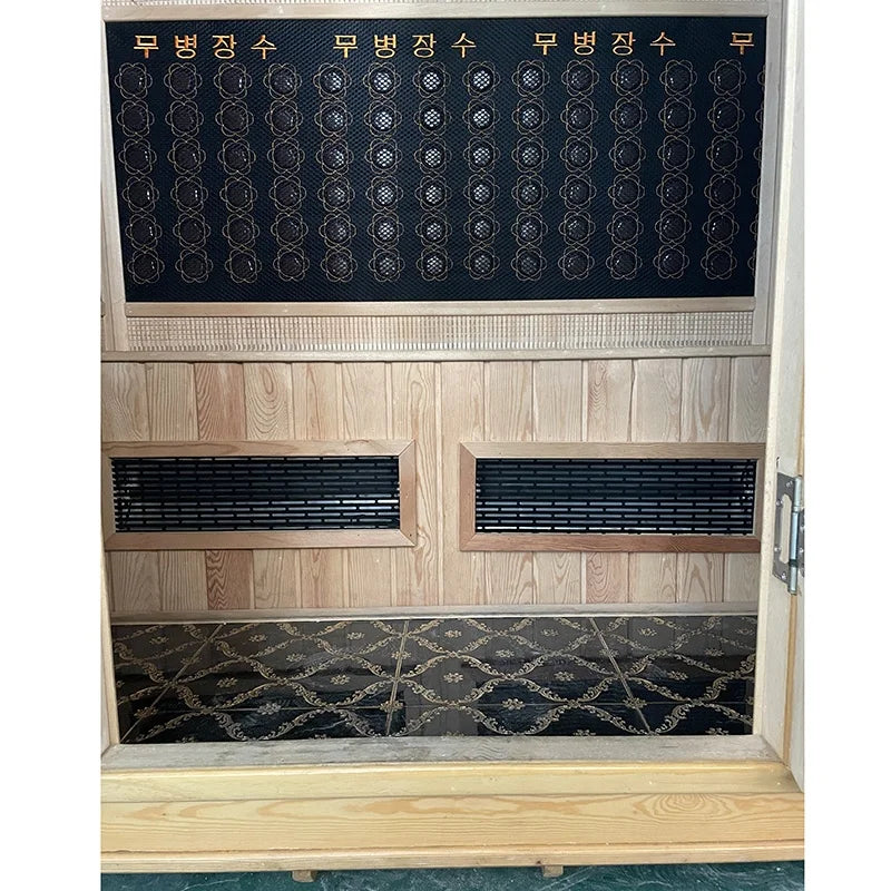 Indoor Full Spectrum Salt Tourmaline Stone Far Infrared Wooden Home Dry Steam Bath Sauna Room
