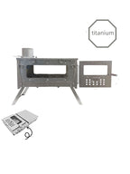 Alloy Folding Firewood Stove Hiking Camping Heating Stove (Titanium )