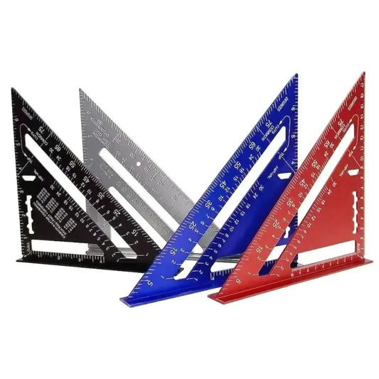 7-Inch Triangle Ruler – Aluminum Alloy Speed Square | Metric & Imperial Markings | Woodworking Angle Tool