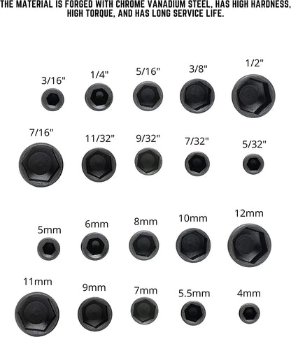 9pcs Nut Driver Set 5mm–13mm – Hex Sockets Sleeve Bits for Screwdriver & Power Drill, Stainless Steel Socket Wrench Set