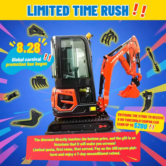 1.5–1.8 Ton Hydraulic Mini Excavator – EPA/EURO 5 Certified Crawler Digger, Small Excavator Machine for Farms & Construction