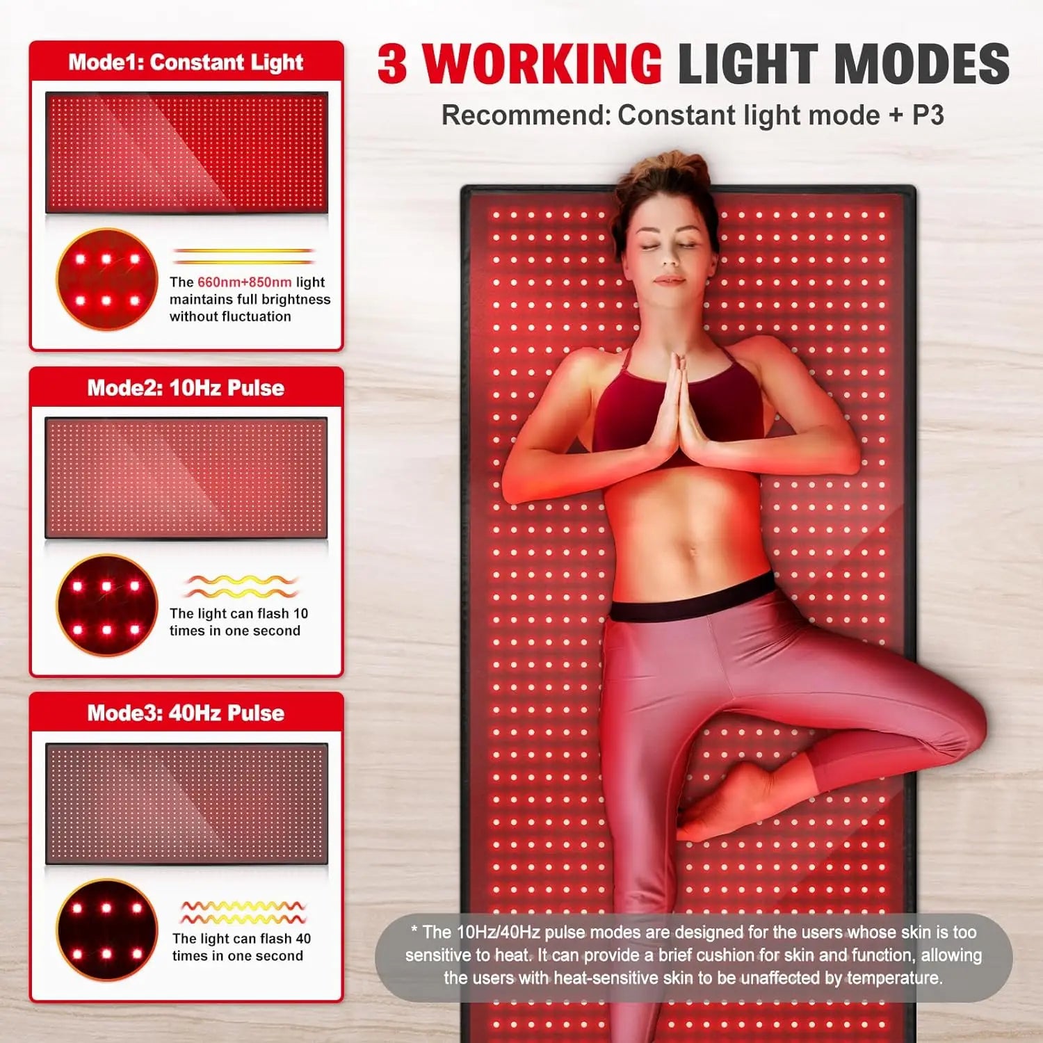 1280 LEDs Red Infrared Light Therapy Mat for Body,71"x 31" Red Light Therapy Blanket 660nm 850nm Full Body Pad for  Relief