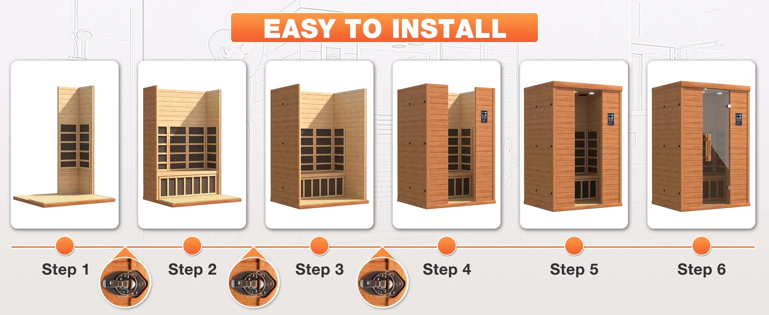 Polar Aurora 2 Person Indoor Sauna Spectrum Infrared Sauna Easy to Install w/ BT and WiFi Control 5 Heater Panels, Home and Gym